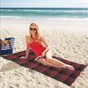 Tartan Red Black Print Design LKS303 Beach Towel 32" x 71"