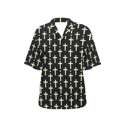 Cross Pattern Print Design 03 Women's Hawaiian Shirt