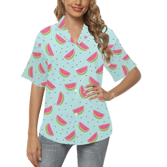 Watermelon Pattern Print Design WM06 Women's Hawaiian Shirt