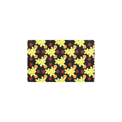 Yellow Plumeria Pattern Print Design PM04 Kitchen Mat