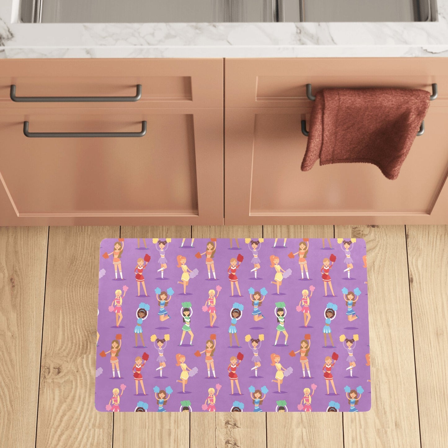 Cheerleader Pattern Print Design 02 Kitchen Mat