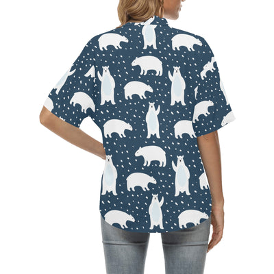 Polar Bear Pattern Print Design A02 Women's Hawaiian Shirt