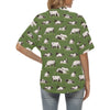 Cow on Grass Print Pattern Women's Hawaiian Shirt