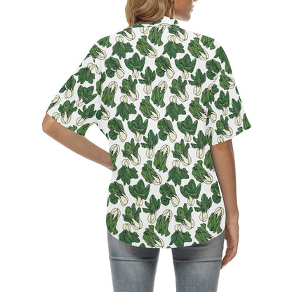 Bok Choy Pattern Print Design 02 Women's Hawaiian Shirt