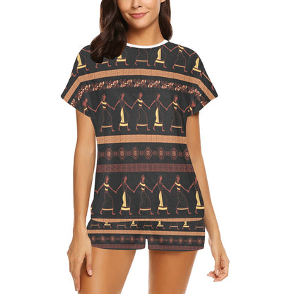 Ancient Greek Human Print Design LKS306 Women's Short Pajama Set