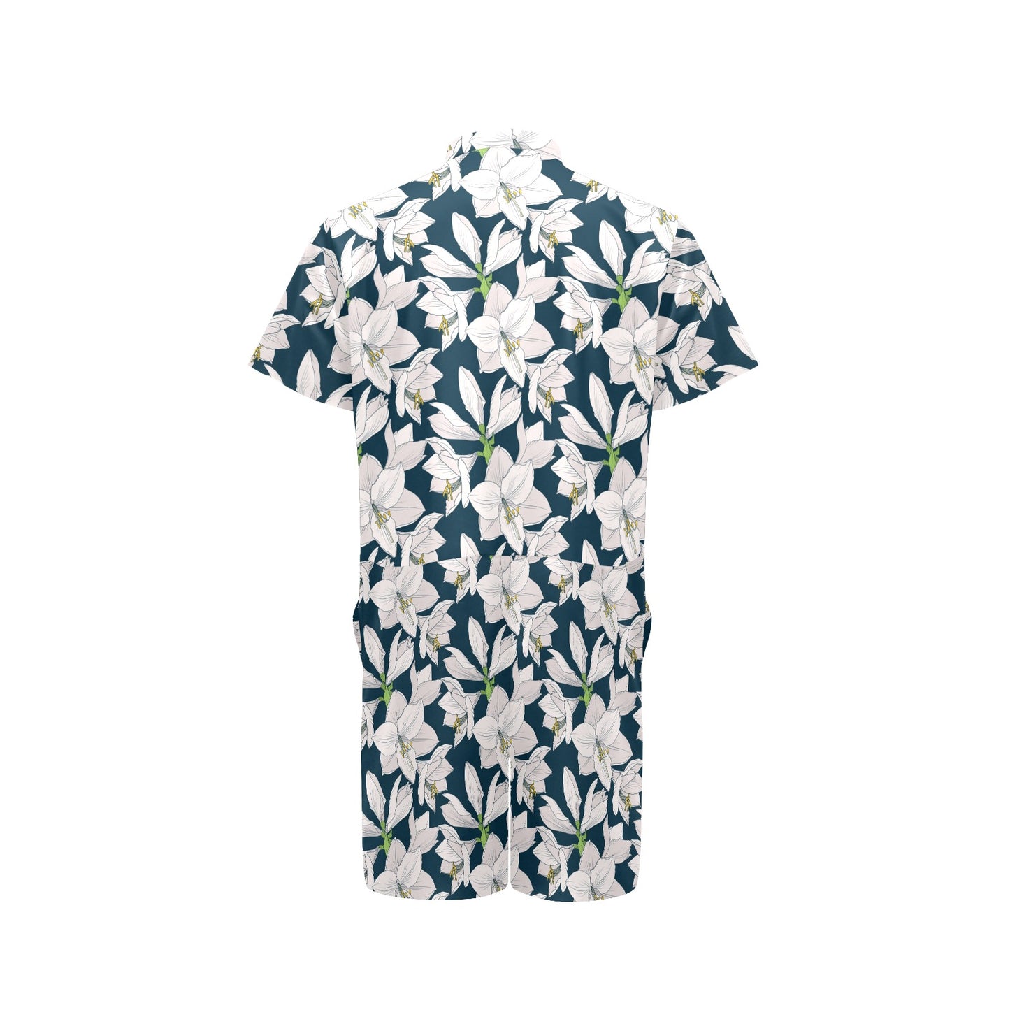 Amaryllis Pattern Print Design 01 Men's Romper