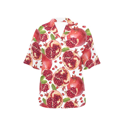 Pomegranate Pattern Print Design PG03 Women's Hawaiian Shirt