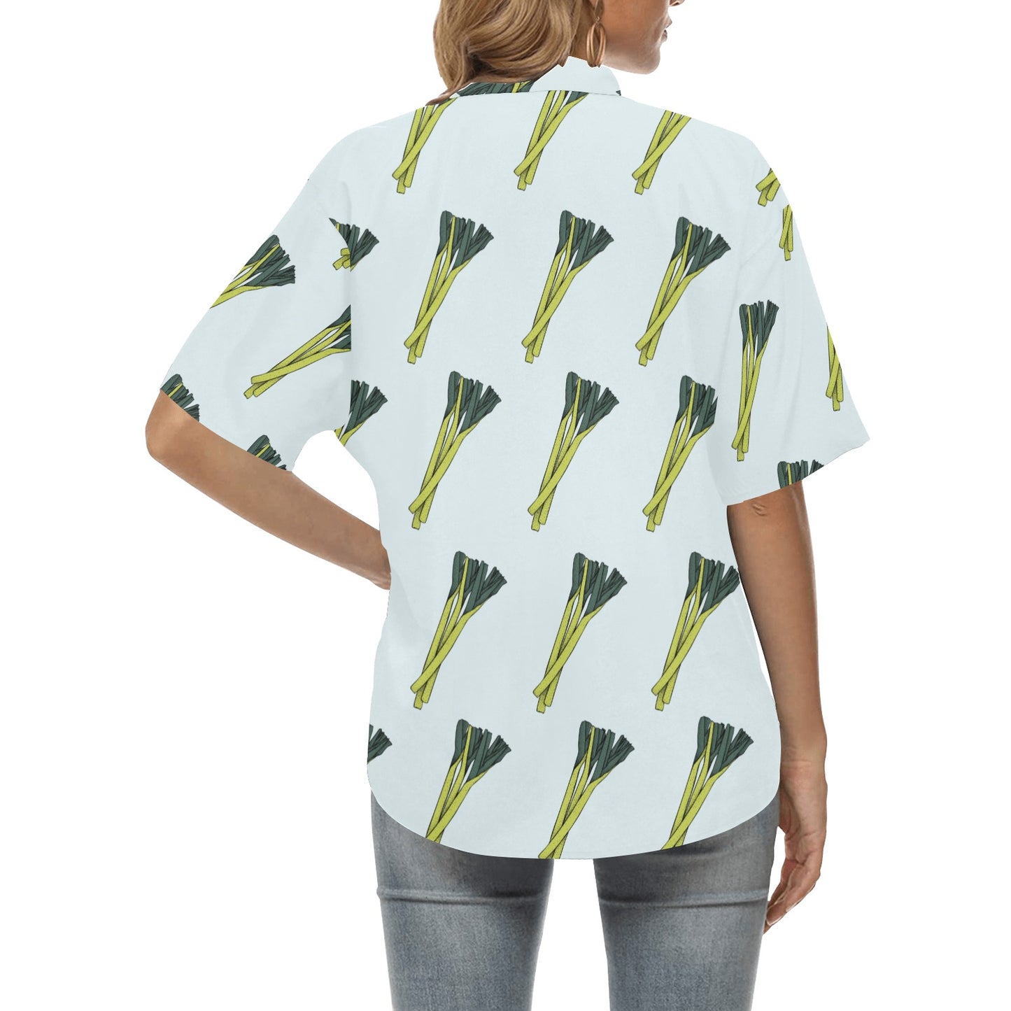 Leek Pattern Print Design 03 Women's Hawaiian Shirt