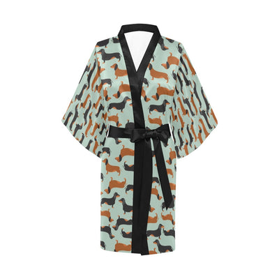 Dachshund Cute Print Pattern Women Kimono Women's Short Kimono