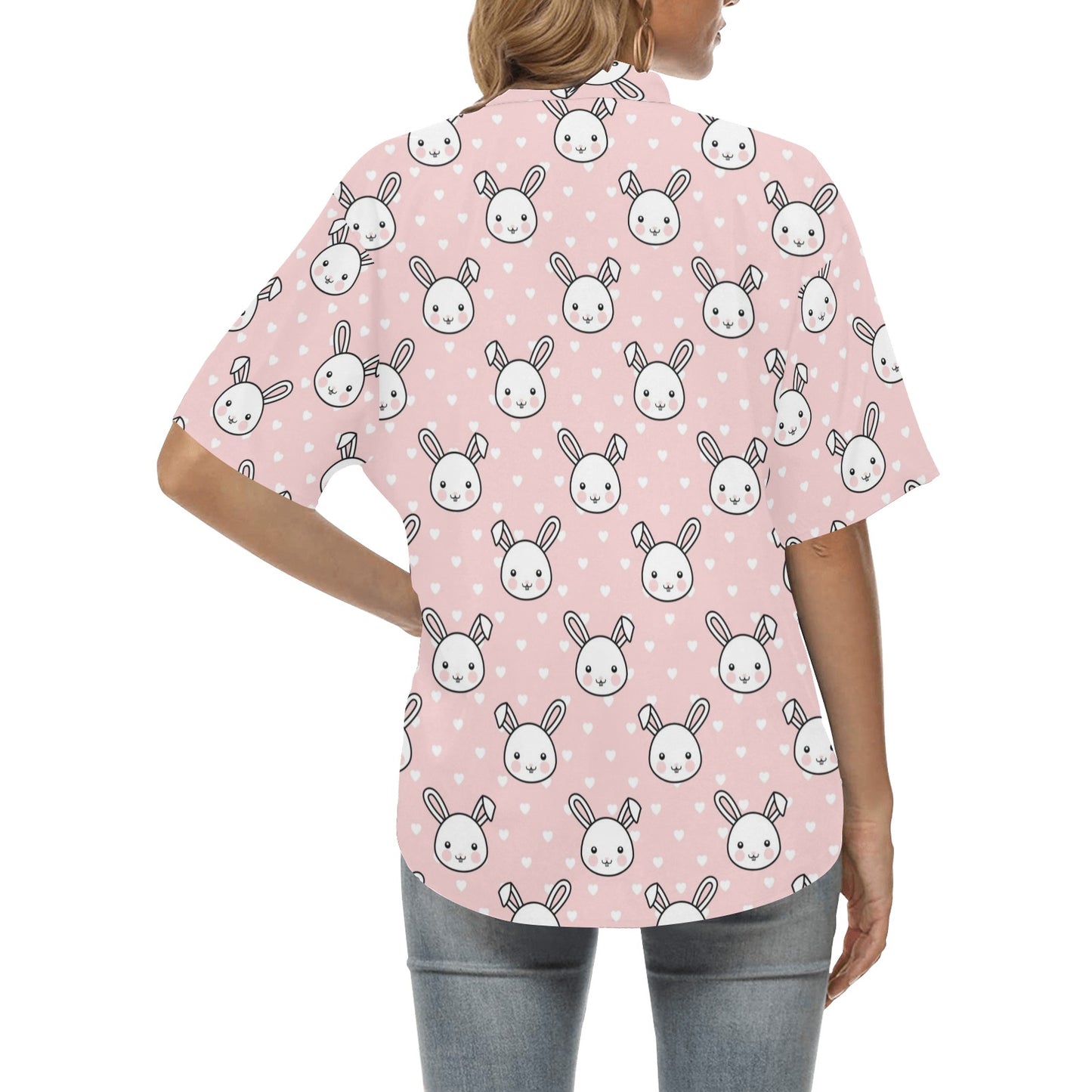 Rabbit Pattern Print Design RB02 Women's Hawaiian Shirt