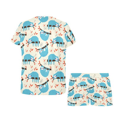 Sloth Print Design LKS3011 Women's Short Pajama Set
