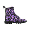 Cheetah Purple Neon Print Pattern Women's Boots