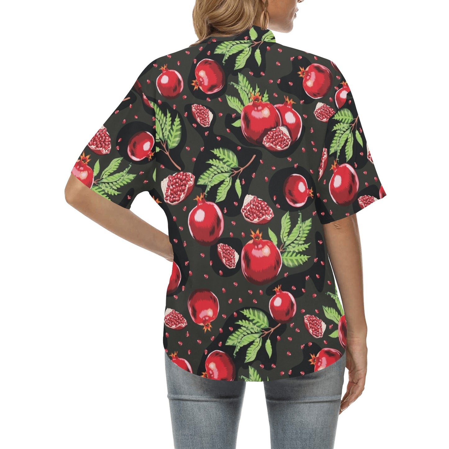 Pomegranate Pattern Print Design PG06 Women's Hawaiian Shirt