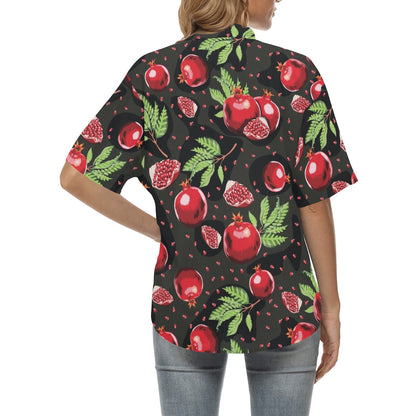 Pomegranate Pattern Print Design PG06 Women's Hawaiian Shirt