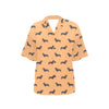 Dachshund Draw Print Pattern Women's Hawaiian Shirt