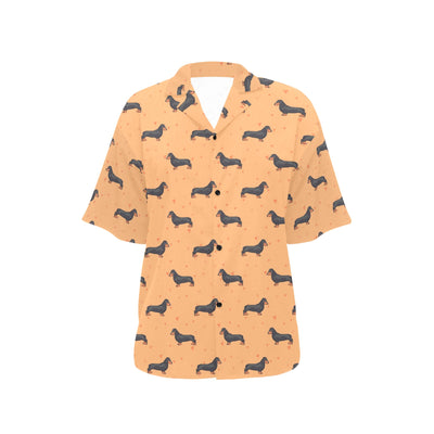 Dachshund Draw Print Pattern Women's Hawaiian Shirt