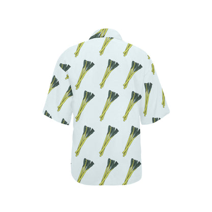 Leek Pattern Print Design 03 Women's Hawaiian Shirt