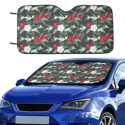 Tropical Flower Print Design LKS303 Car front Windshield Sun Shade