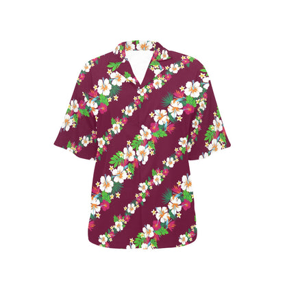 Hawaiian Themed Pattern Print Design H06 Women's Hawaiian Shirt