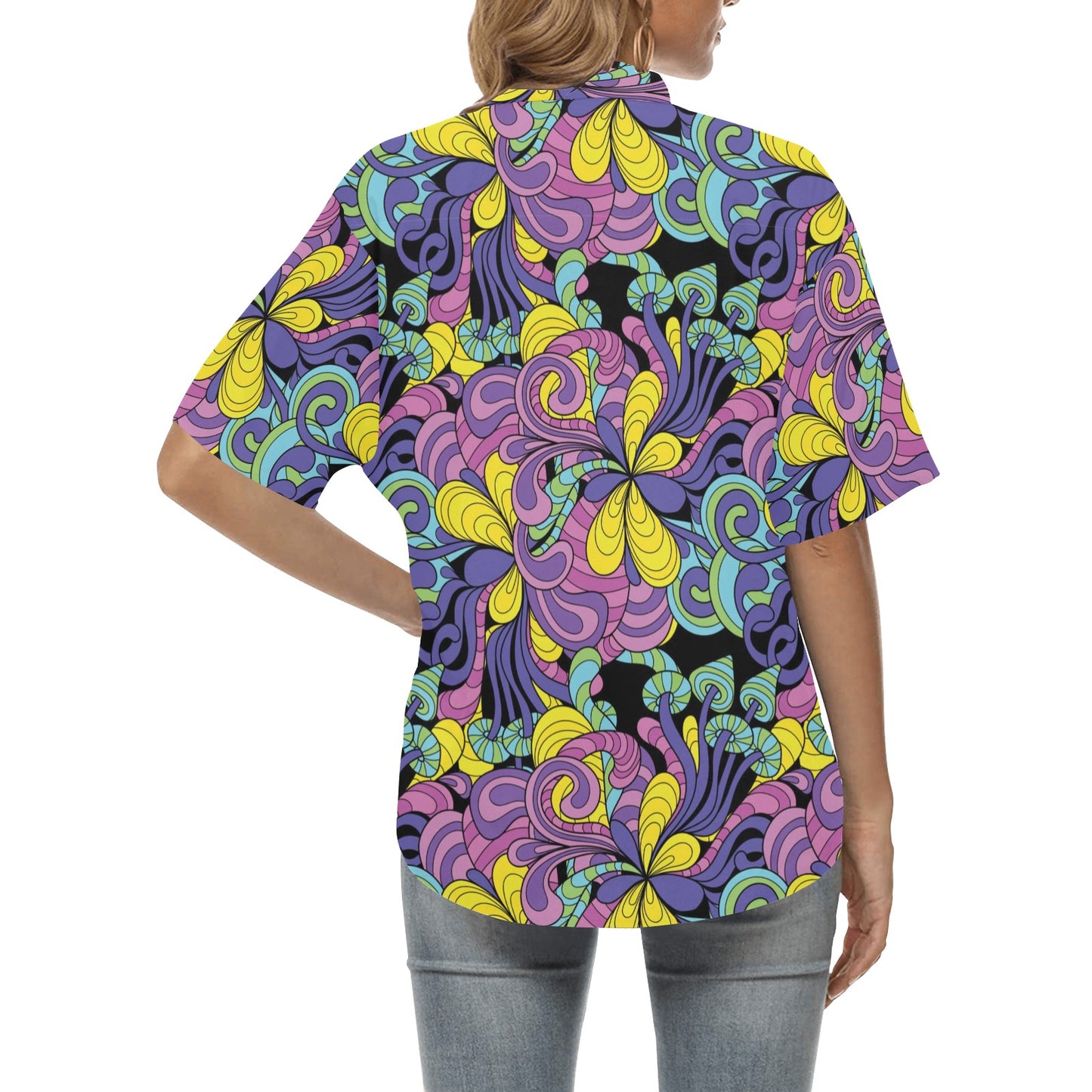 Psychedelic Pattern Print Design A04 Women's Hawaiian Shirt