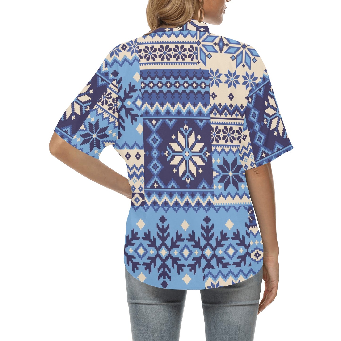 Nordic Pattern Print Design A04 Women's Hawaiian Shirt