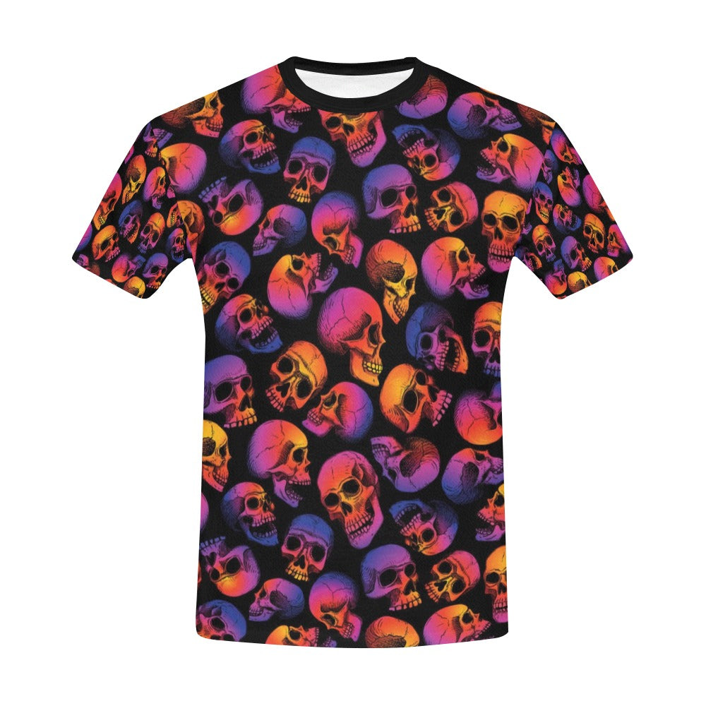 Skull Multicolor Print Design LKS3011 Men's All Over Print T-shirt