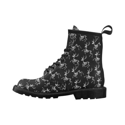 Deer Skeleton Print Pattern Women's Boots