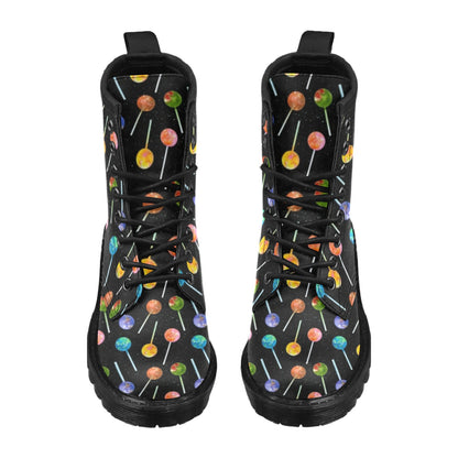 Lollipop Pattern Print Design LL04 Women's Boots
