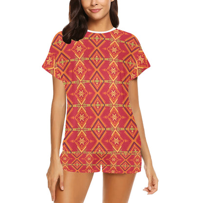 Southwest Pattern Print Design LKS305 Women's Short Pajama Set