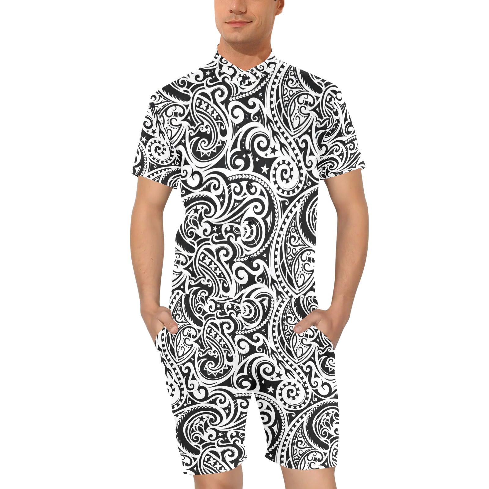 Polynesian Traditional Tribal Men's Romper