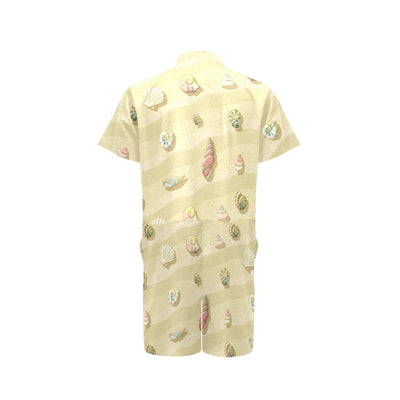 Beach with Seashell Theme Men's Romper