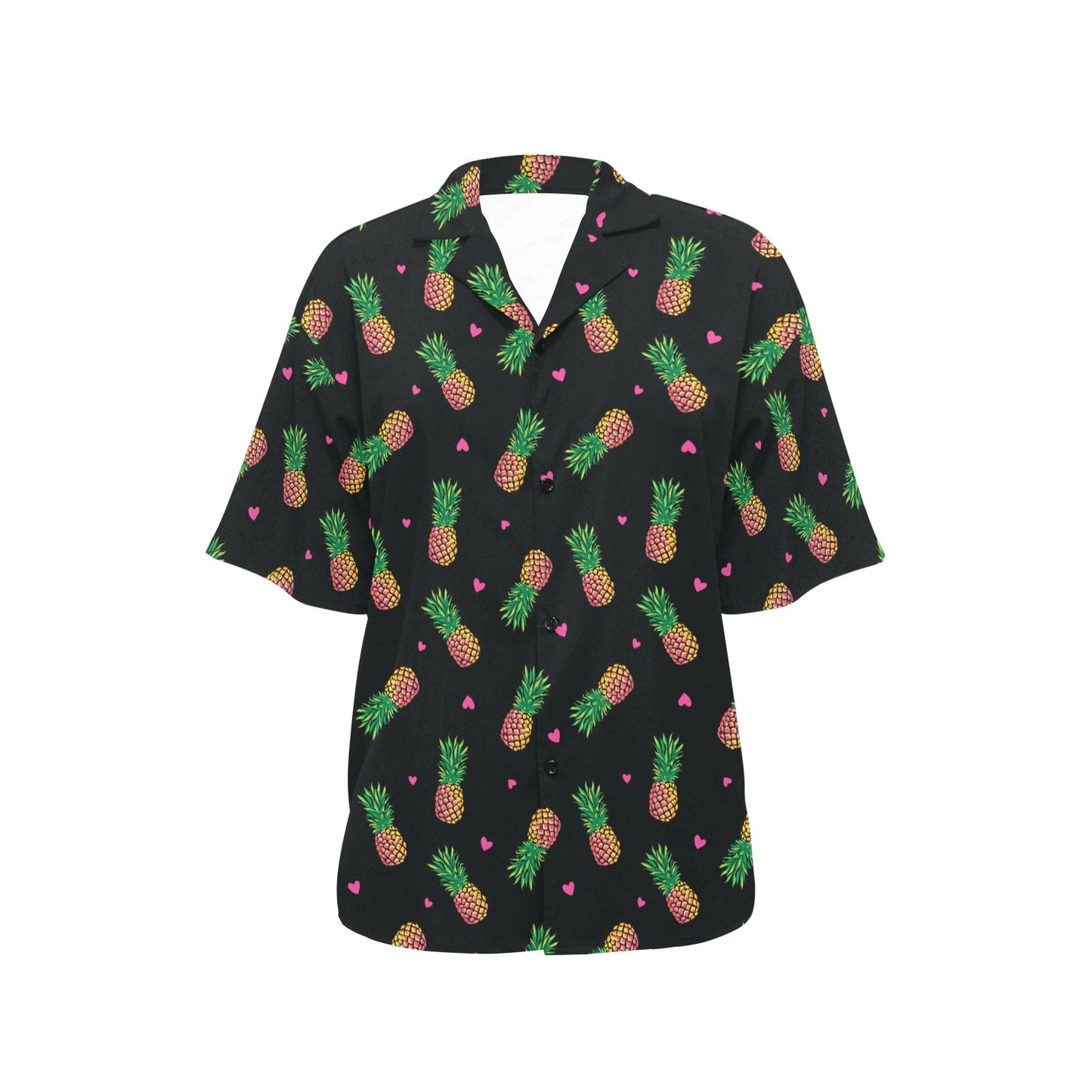 Neon Pineapple Pattern Print Design A04 Women's Hawaiian Shirt
