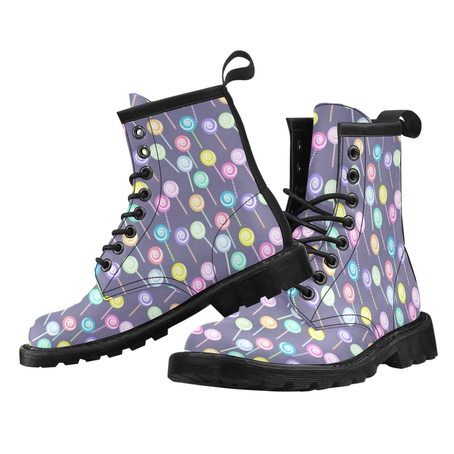 Lollipop Pattern Print Design LL03 Women's Boots