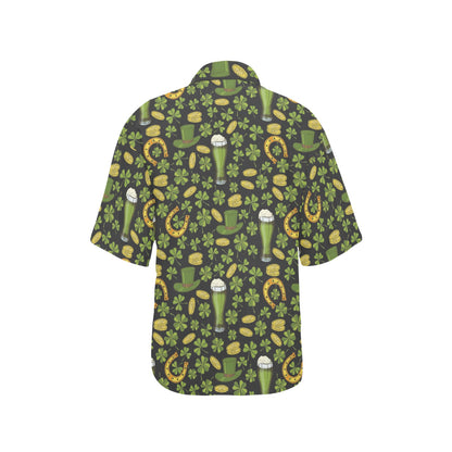 St Patricks Day Print Design LKS307 Women's Hawaiian Shirt