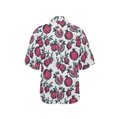 Pomegranate Pattern Print Design PG01 Women's Hawaiian Shirt