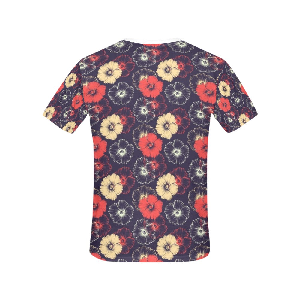 Tropical Flower Print Design LKS302 Women's  T-shirt