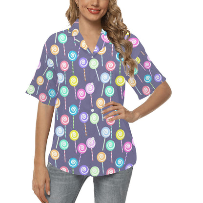 Lollipop Pattern Print Design LL03 Women's Hawaiian Shirt