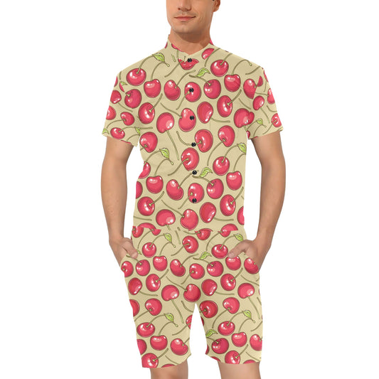 Cherry Pattern Print Design CH05 Men's Romper