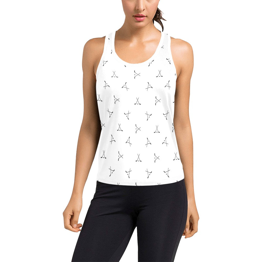 Hockey Print Design LKS304 Women's Racerback Tank Top
