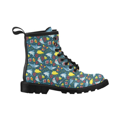 Scuba With Sharks Print Design LKS303 Women's Boots