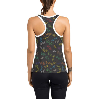 Skateboard Print Design LKS301 Women's Racerback Tank Top