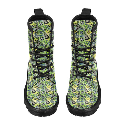 Soccer Ball Themed Print Pattern Women's Boots