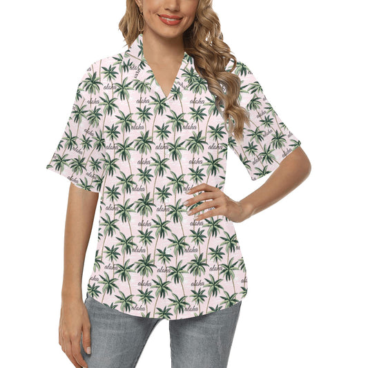 Aloha Beach Pattern Design Themed Print Women's Hawaiian Shirt
