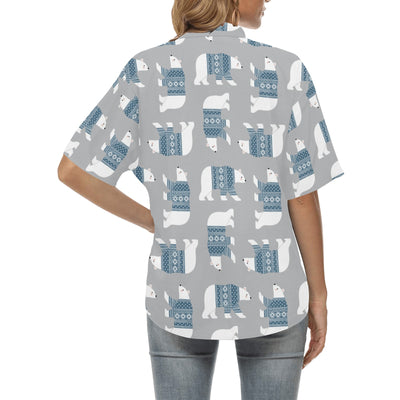 Polar Bear Pattern Print Design A03 Women's Hawaiian Shirt