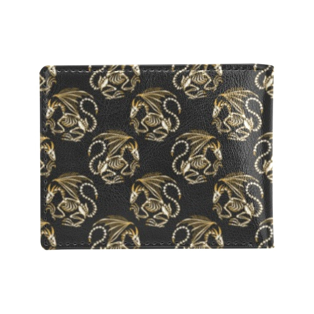 Skeleton Dragon Print Design LKS306 Men's ID Card Wallet