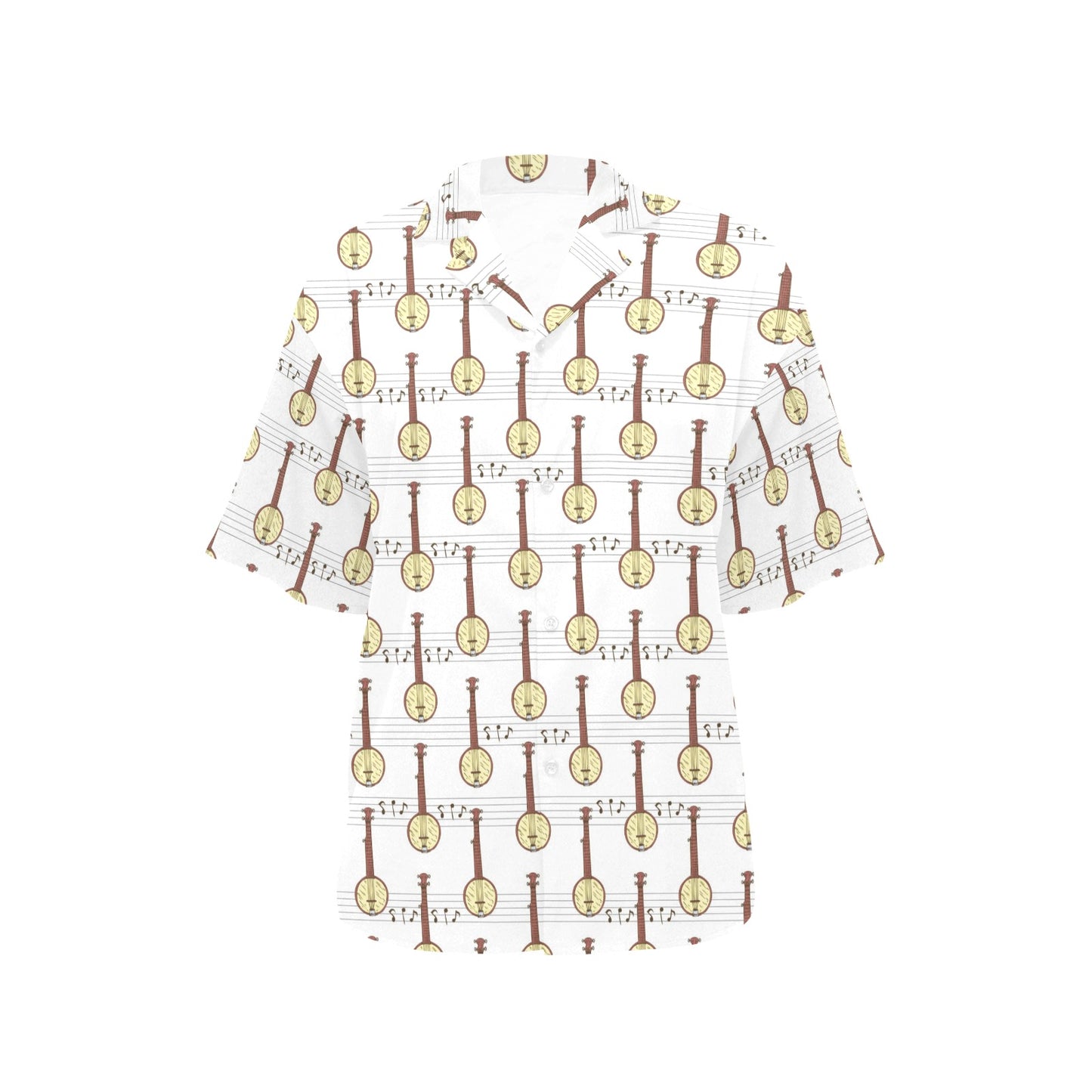 Banjo Print Design LKS402 Women's Hawaiian Shirt
