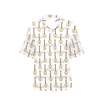 Banjo Print Design LKS402 Women's Hawaiian Shirt