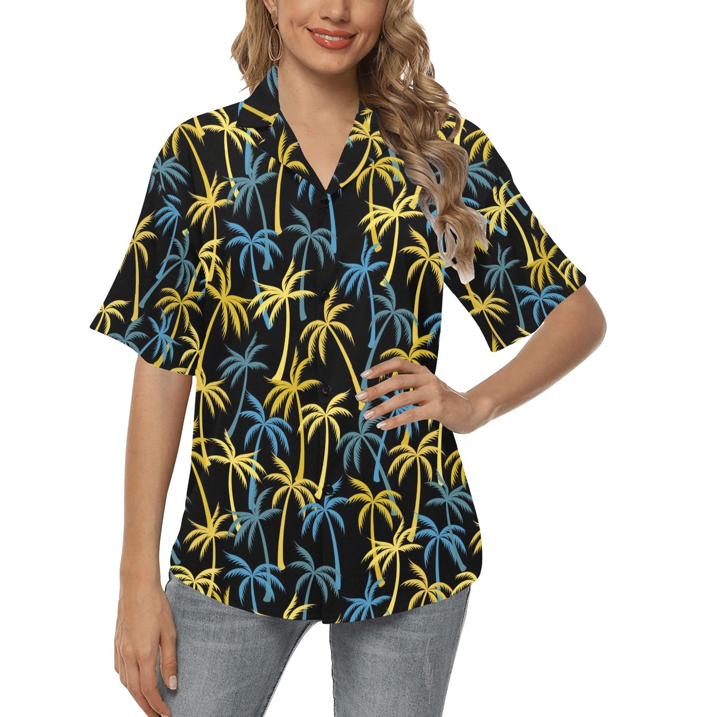 Palm Tree Pattern Women's Hawaiian Shirt