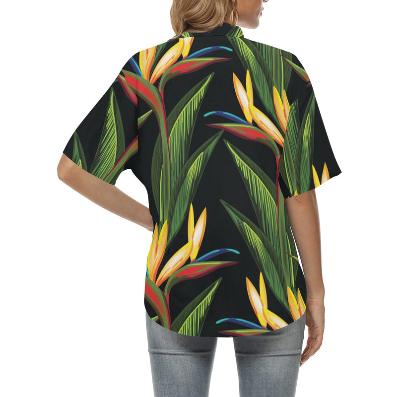 Bird Of Paradise Pattern Print Design BOP012 Women's Hawaiian Shirt