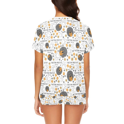Tibetan Mastiffs Print Design LKS302 Women's Short Pajama Set
